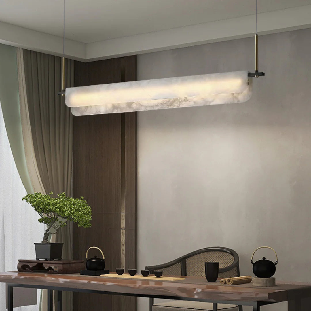 Alabaster Dining Linear Chandelier - Nuvé