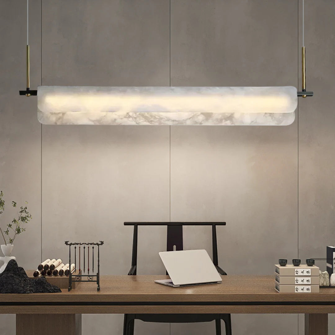 Alabaster Dining Linear Chandelier - Nuvé