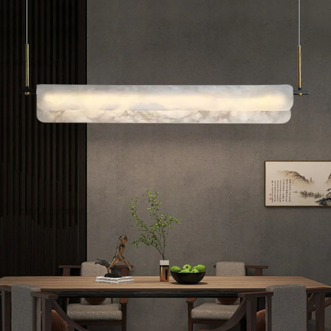 Alabaster Dining Linear Chandelier - Nuvé