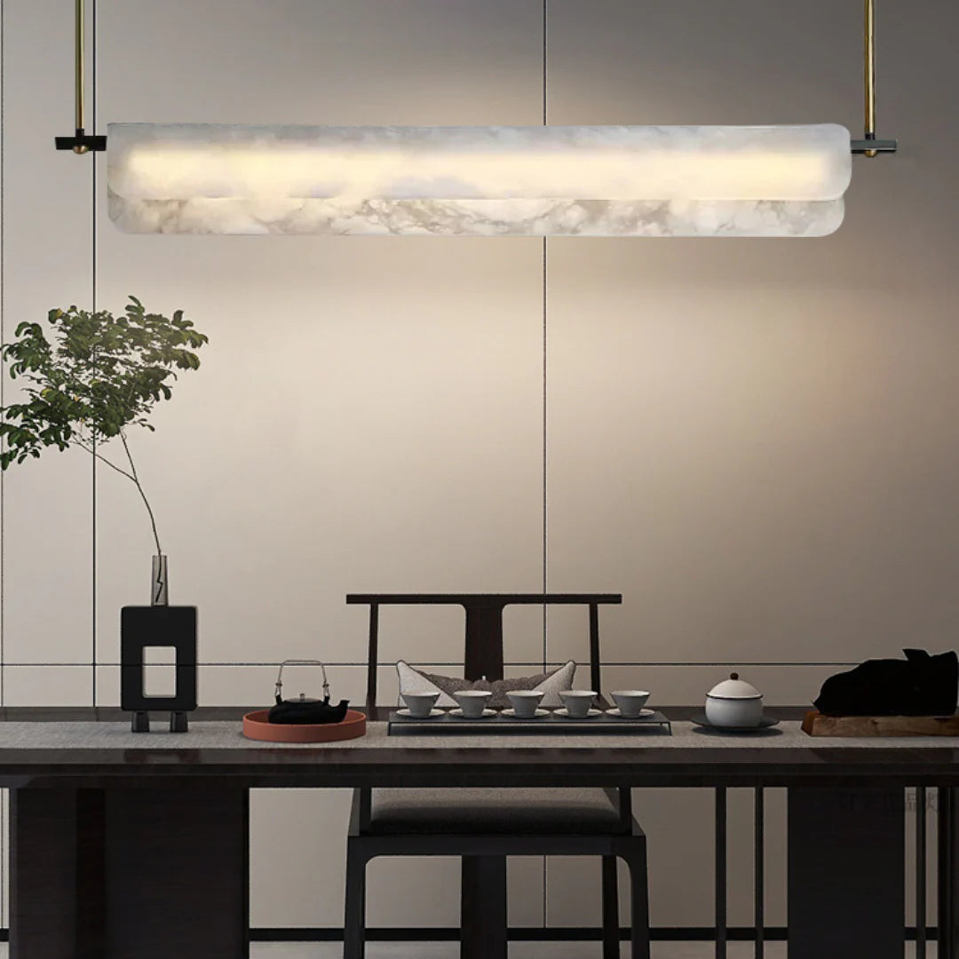 Alabaster Dining Linear Chandelier - Nuvé