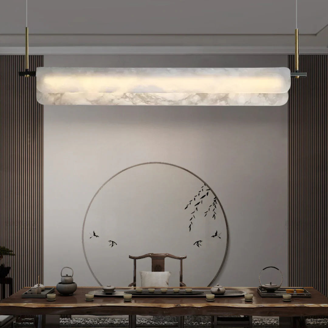 Alabaster Dining Linear Chandelier - Nuvé
