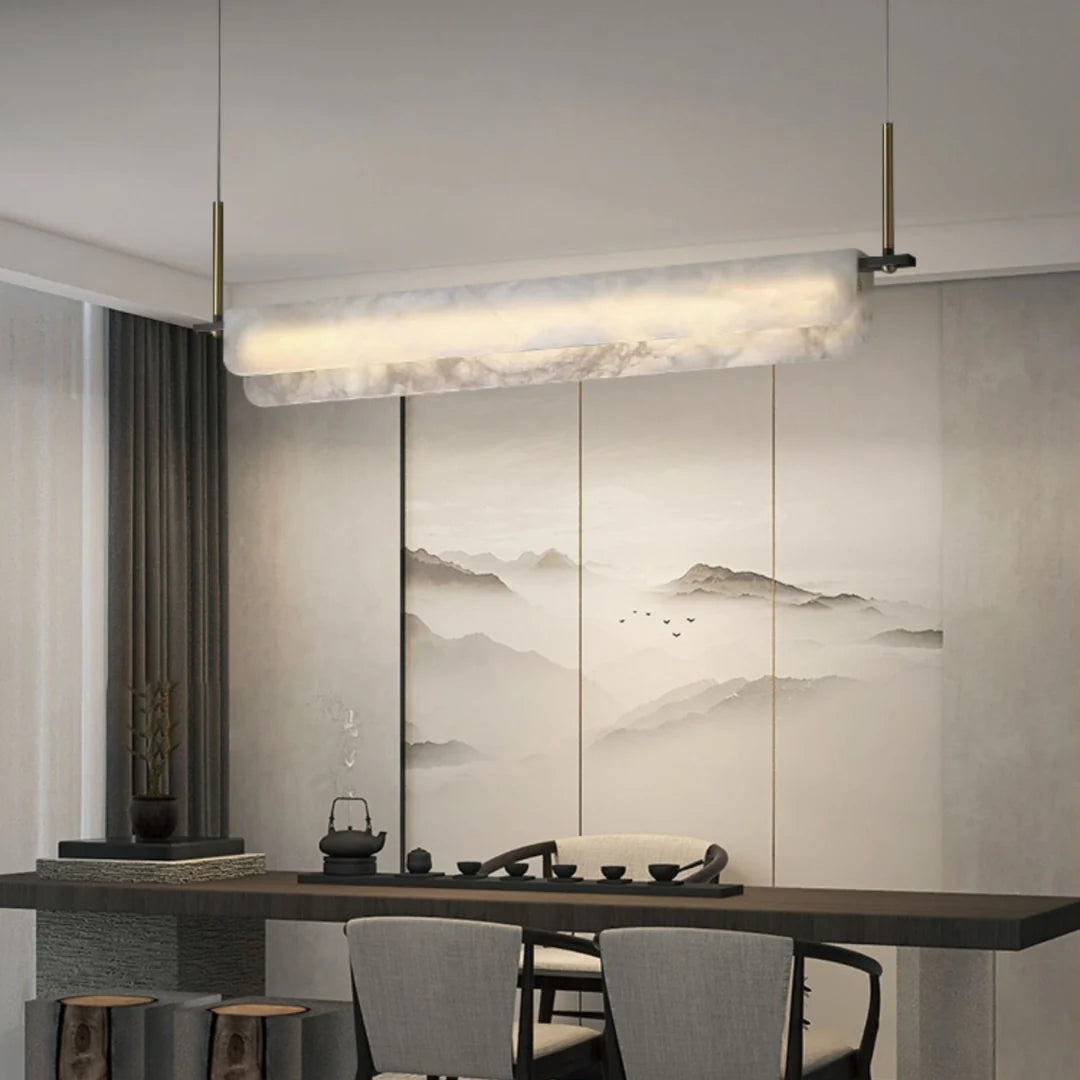 Alabaster Dining Linear Chandelier - Nuvé