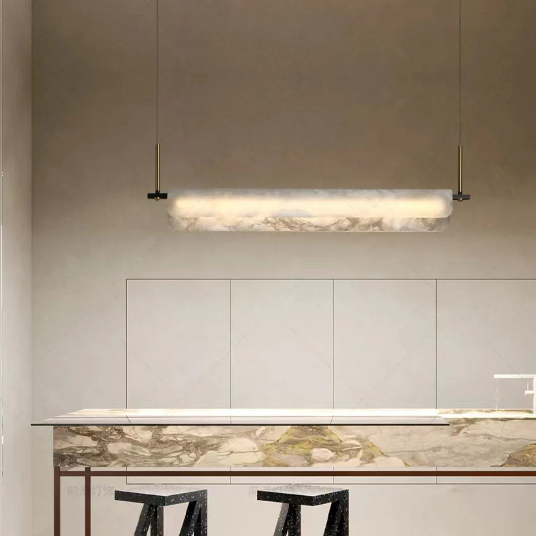 Alabaster Dining Linear Chandelier - Nuvé