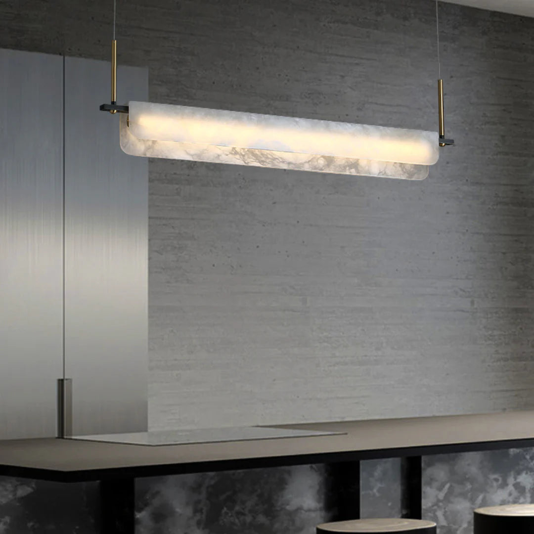 Alabaster Dining Linear Chandelier - Nuvé