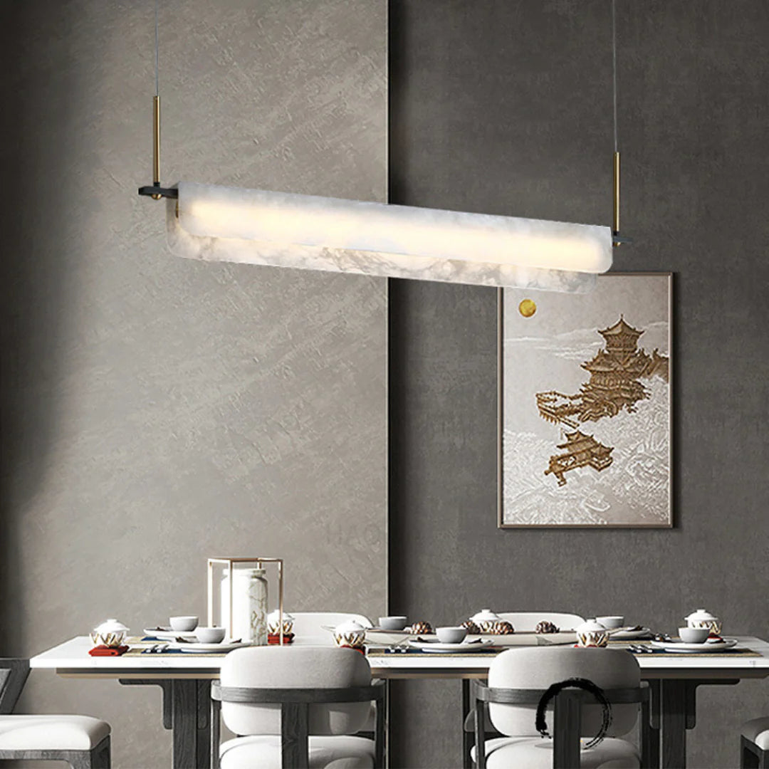 Alabaster Dining Linear Chandelier - Nuvé