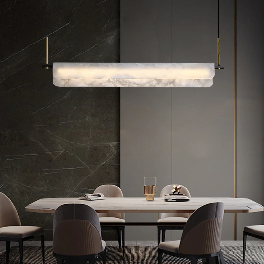 Alabaster Dining Linear Chandelier - Nuvé