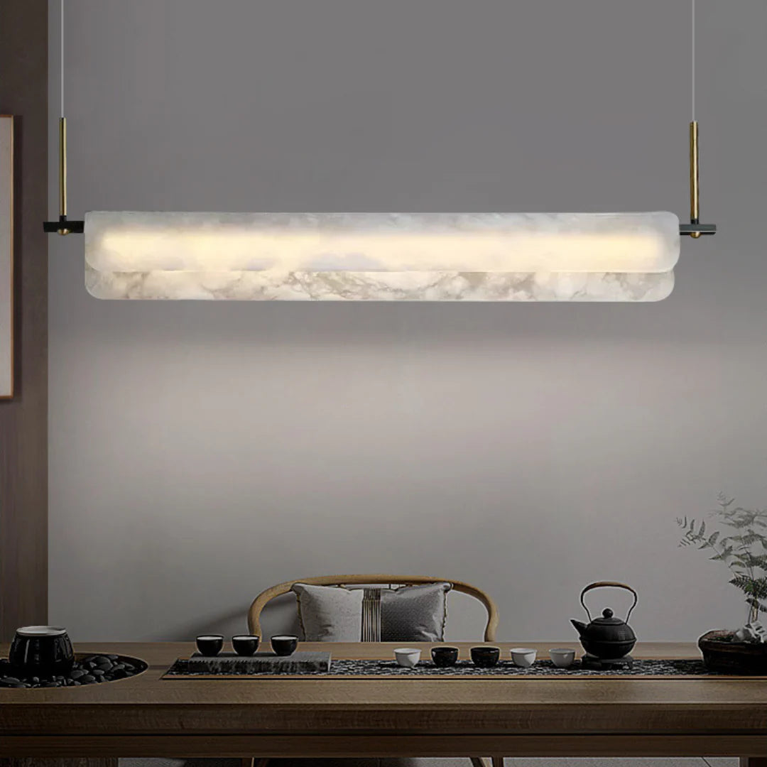 Alabaster Dining Linear Chandelier - Nuvé