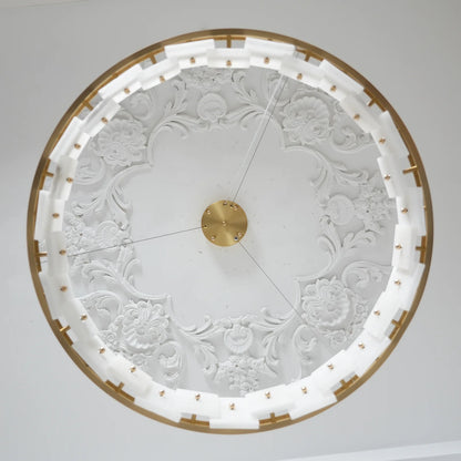 Alabaster Halo Brass Chandelier - Nuvé