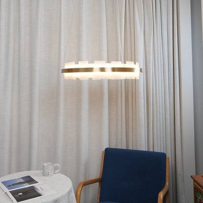 Alabaster Halo Brass Chandelier - Nuvé