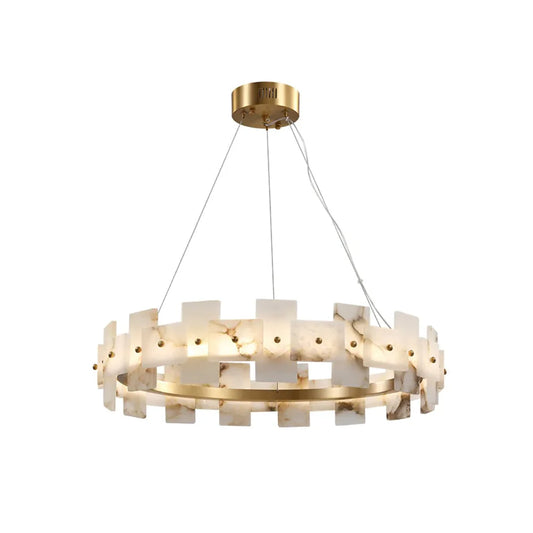 Alabaster Halo Brass Chandelier - Nuvé