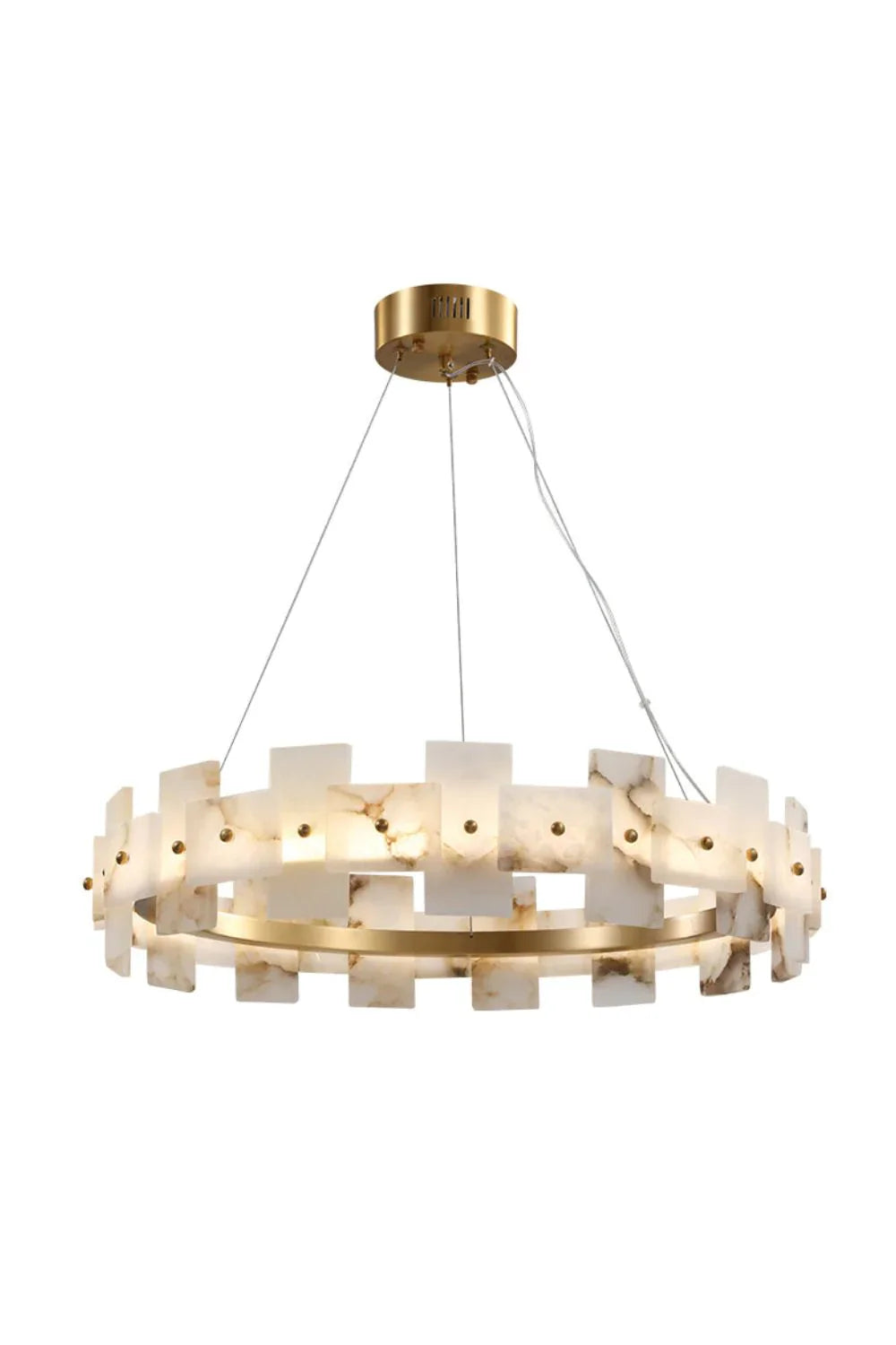 Alabaster Halo Brass Chandelier - Nuvé