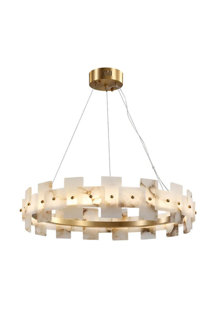 Alabaster Halo Brass Chandelier - Nuvé