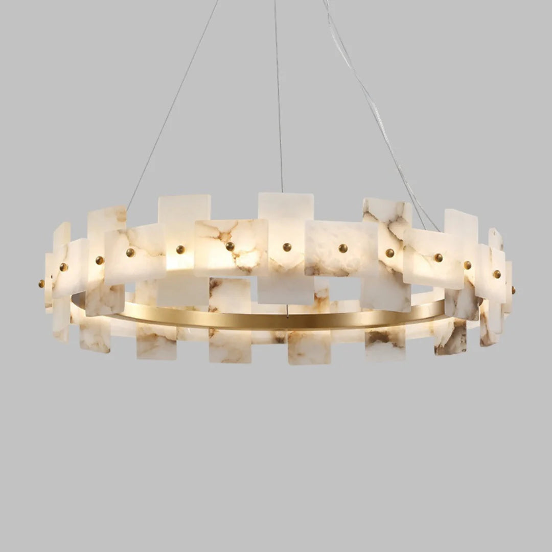Alabaster Halo Brass Chandelier - Nuvé