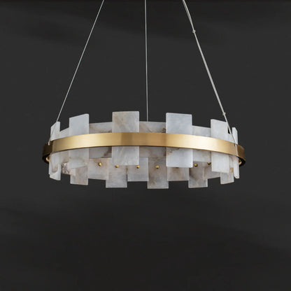 Alabaster Halo Brass Chandelier - Nuvé