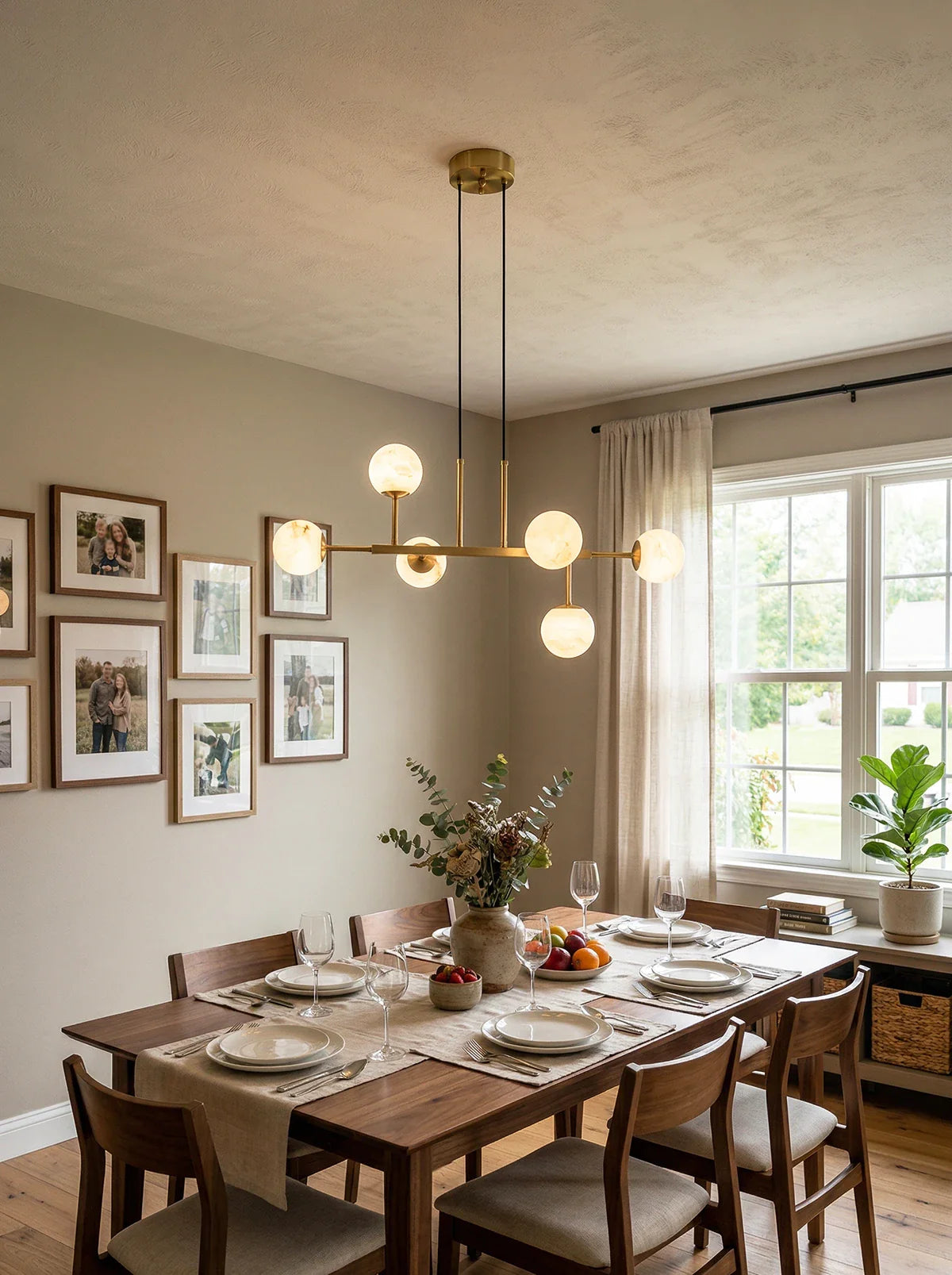 Alabaster Maytoni Uva Brass Chandelier