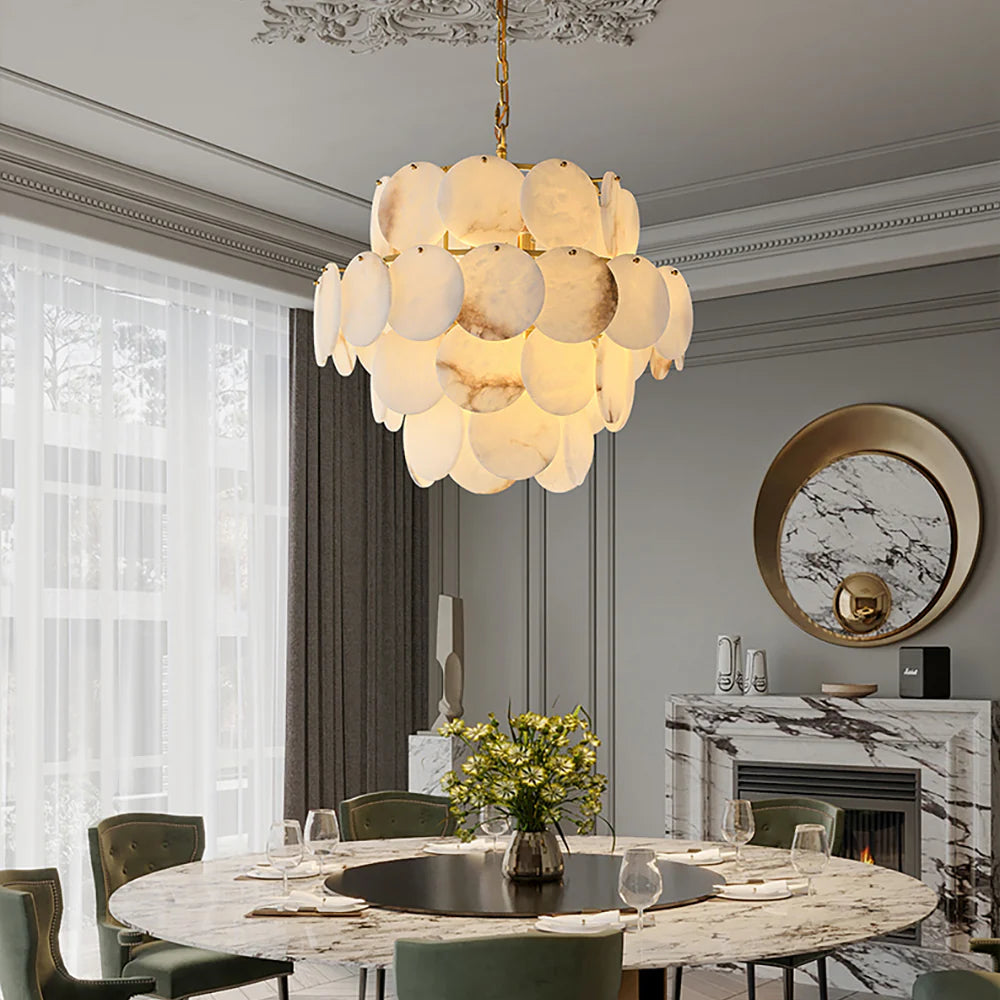 Alabaster Multi Layer Round Chandelier - Nuvé