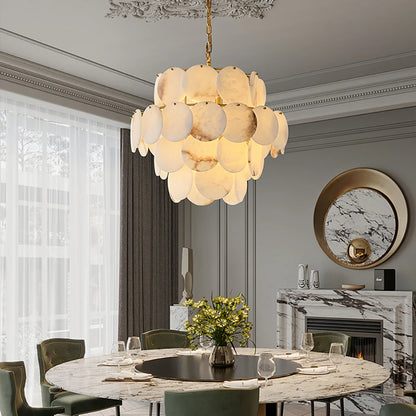 Alabaster Multi Layer Round Chandelier - Nuvé