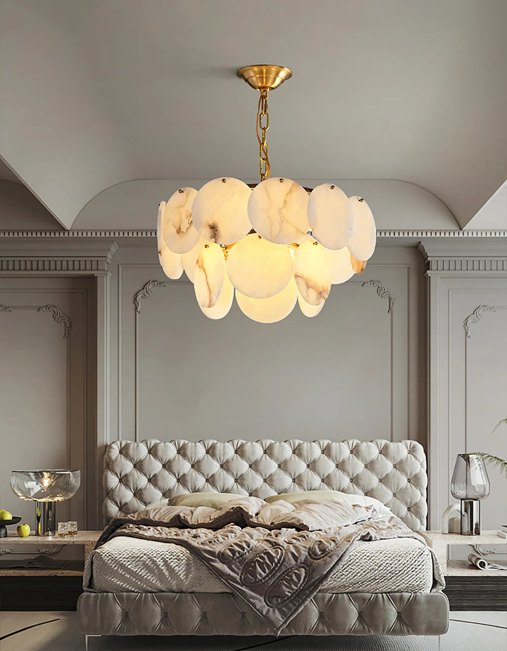 Alabaster Multi Layer Round Chandelier - Nuvé