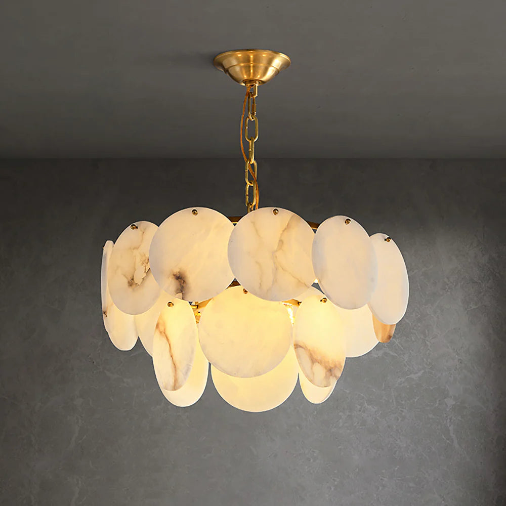 Alabaster Multi Layer Round Chandelier - Nuvé