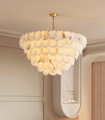 Alabaster Multi Layer Round Chandelier - Nuvé