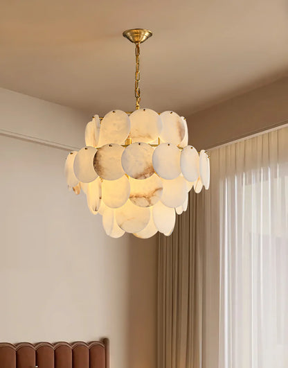 Alabaster Multi Layer Round Chandelier - Nuvé