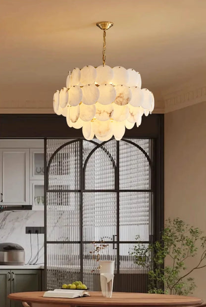 Alabaster Multi Layer Round Chandelier - Nuvé