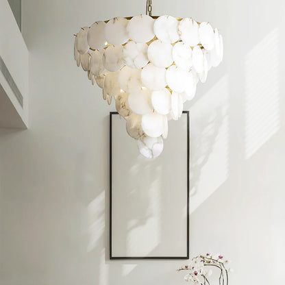 Alabaster Multi-tiered Round Chandelier - Nuvé