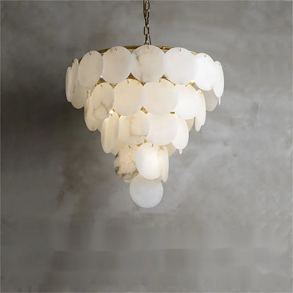 Alabaster Multi-tiered Round Chandelier - Nuvé