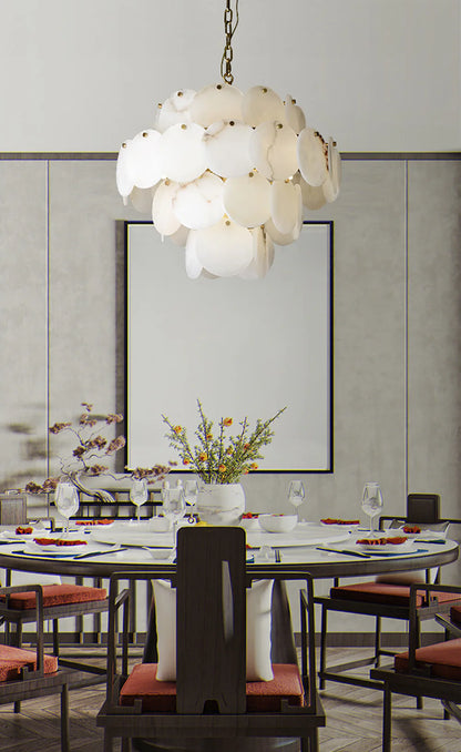 Alabaster Multi-tiered Round Chandelier - Nuvé
