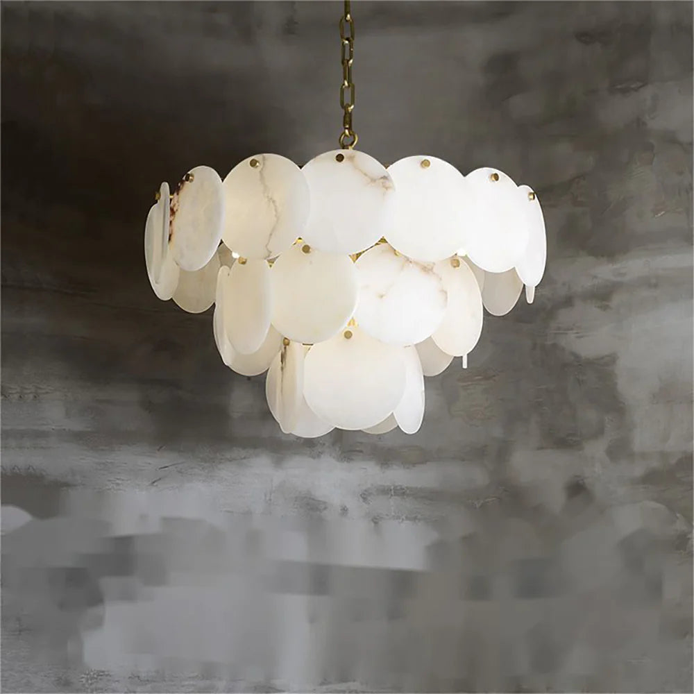 Alabaster Multi-tiered Round Chandelier - Nuvé
