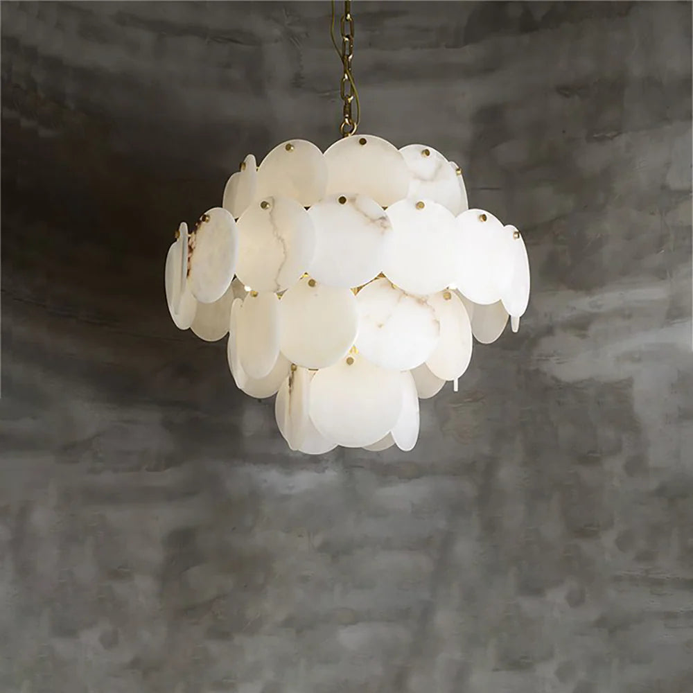 Alabaster Multi-tiered Round Chandelier - Nuvé