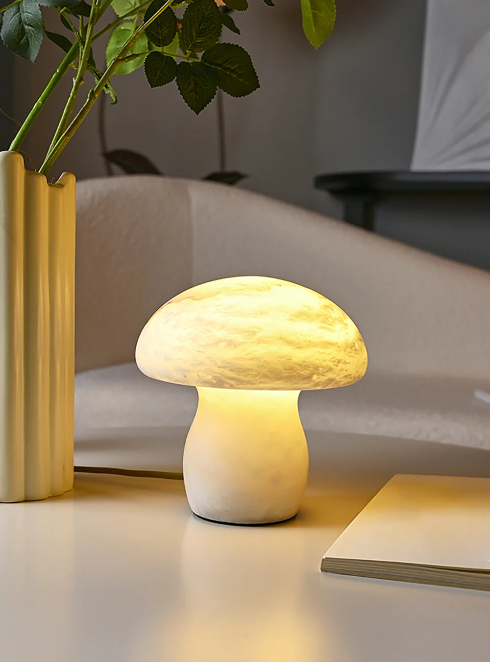 Alabaster Mushroom Table Lamp