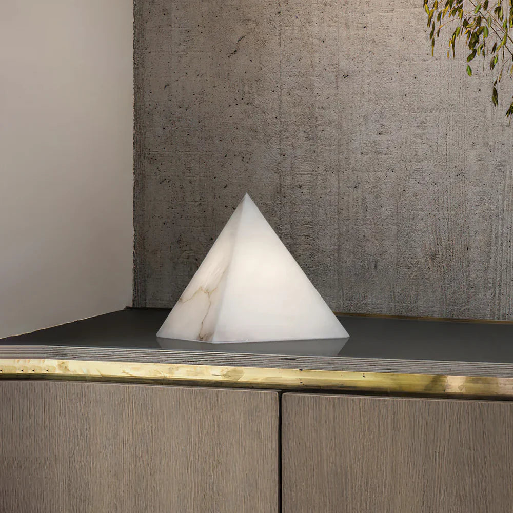 Alabaster Pyramid Table Lamp - Nuvé