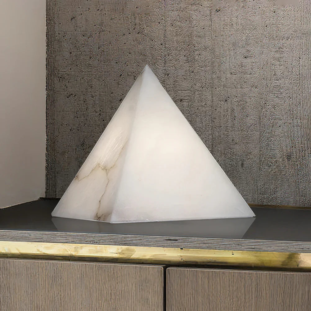 Alabaster Pyramid Table Lamp - Nuvé