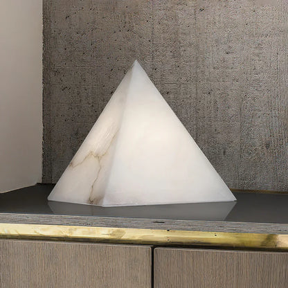 Alabaster Pyramid Table Lamp - Nuvé