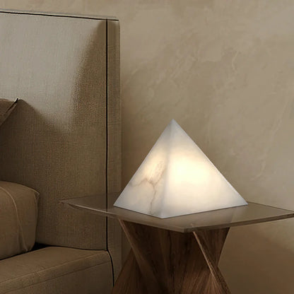 Alabaster Pyramid Table Lamp - Nuvé