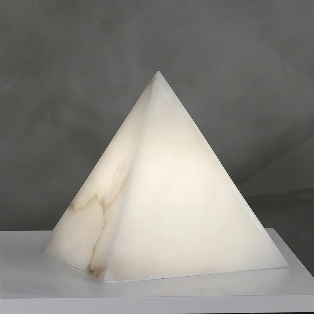 Alabaster Pyramid Table Lamp - Nuvé