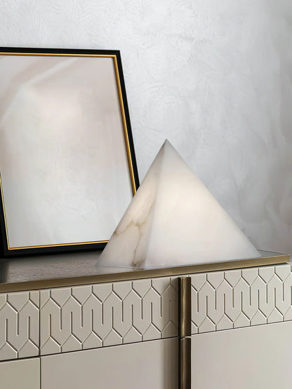 Alabaster Pyramid Table Lamp - Nuvé