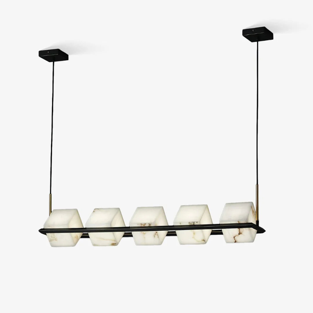 Simple Alabaster Square Box Chandelier - Nuvé