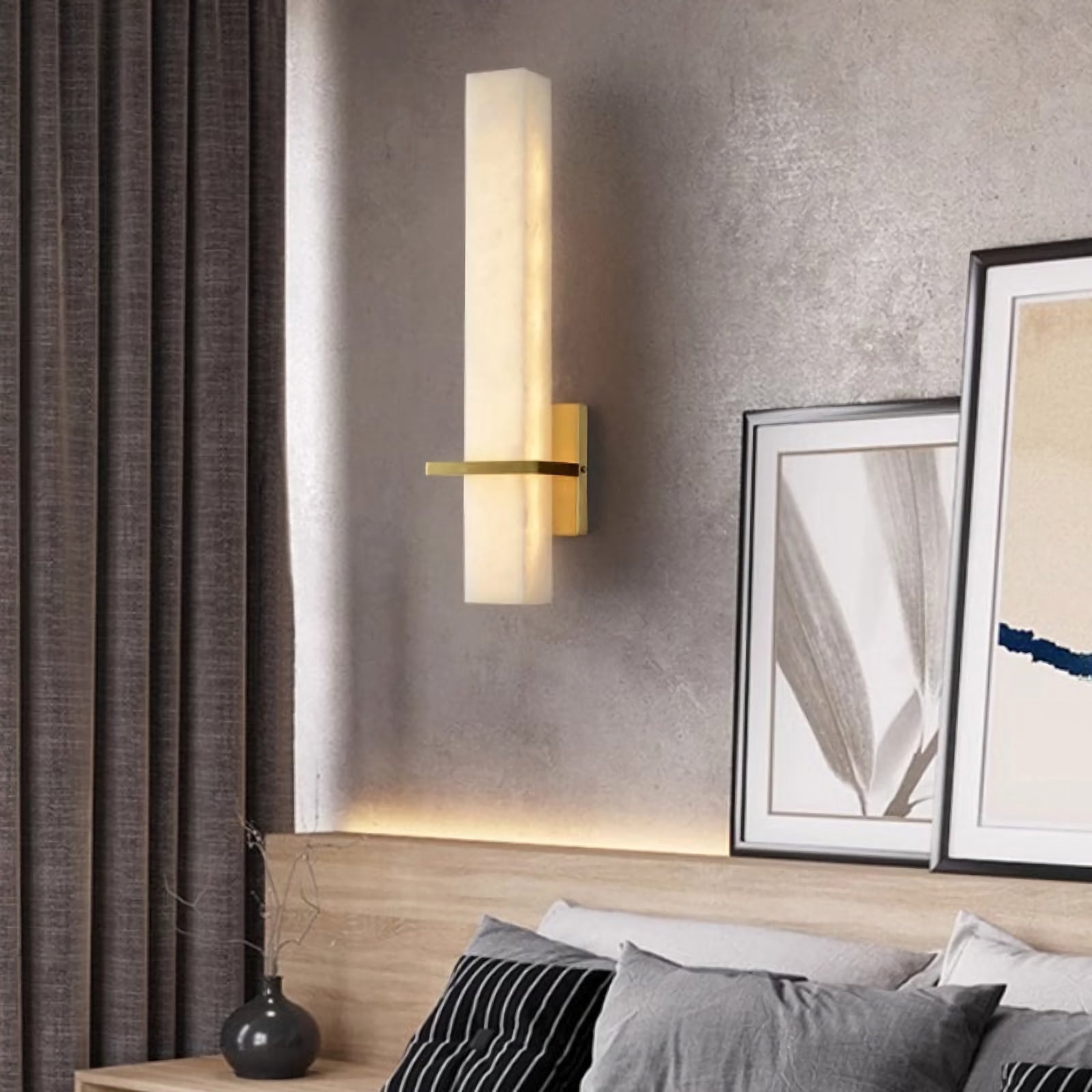 Alabaster Milan wall lamp by Korewolamp, featuring a sleek alabaster shade and modern wall-mounted design.