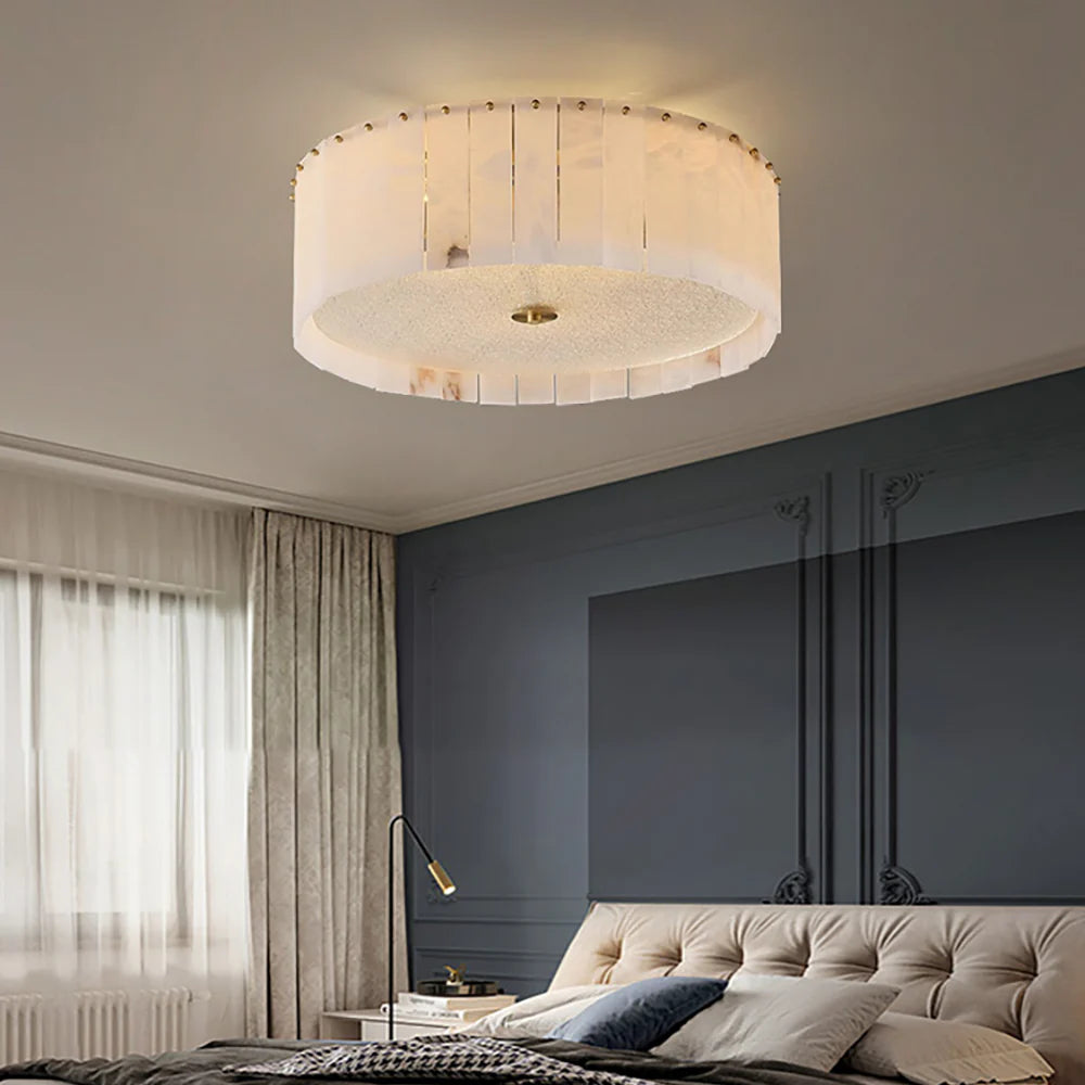 Alabaster Copper Round Ceiling Lamp - Nuvé