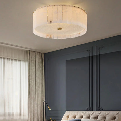 Alabaster Copper Round Ceiling Lamp - Nuvé