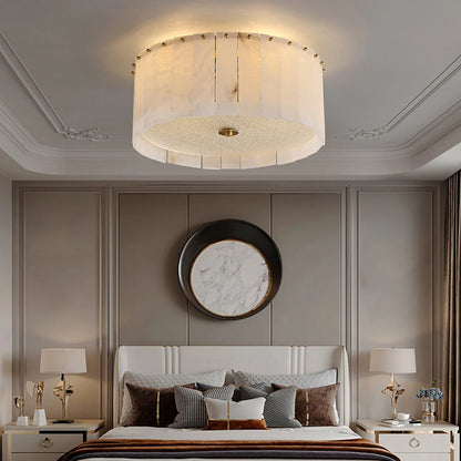 Alabaster Copper Round Ceiling Lamp - Nuvé