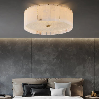 Alabaster Copper Round Ceiling Lamp - Nuvé