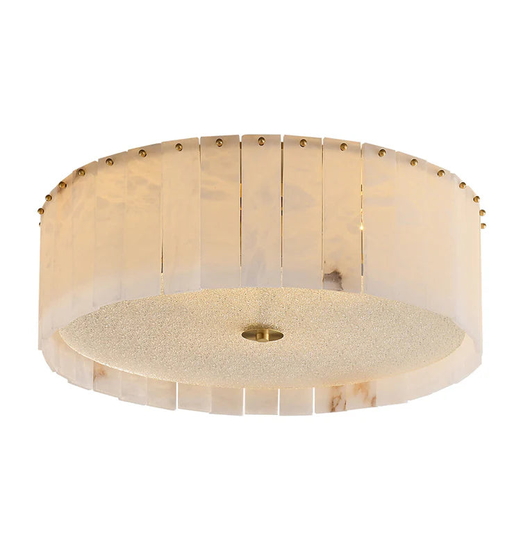Alabaster Copper Round Ceiling Lamp - Nuvé