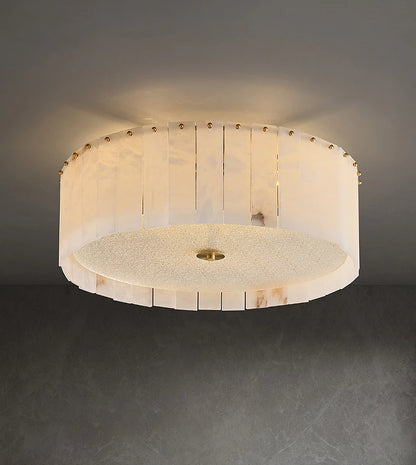 Alabaster Copper Round Ceiling Lamp - Nuvé