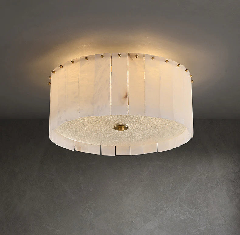 Alabaster Copper Round Ceiling Lamp - Nuvé