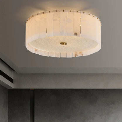 Alabaster Copper Round Ceiling Lamp