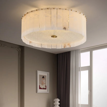 Alabaster Copper Round Ceiling Lamp - Nuvé