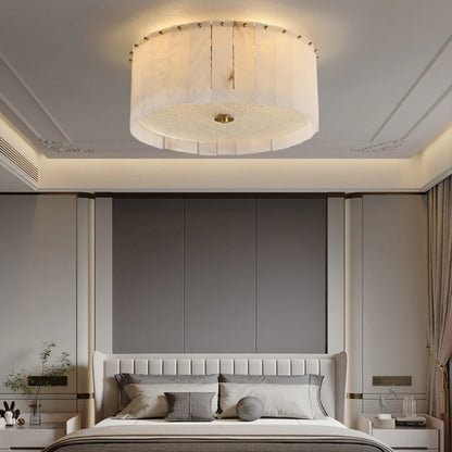 Alabaster Copper Round Ceiling Lamp - Nuvé